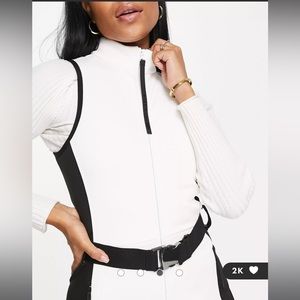 ASOS 4505 Hourglass ski suit all in one with mono contrast detail